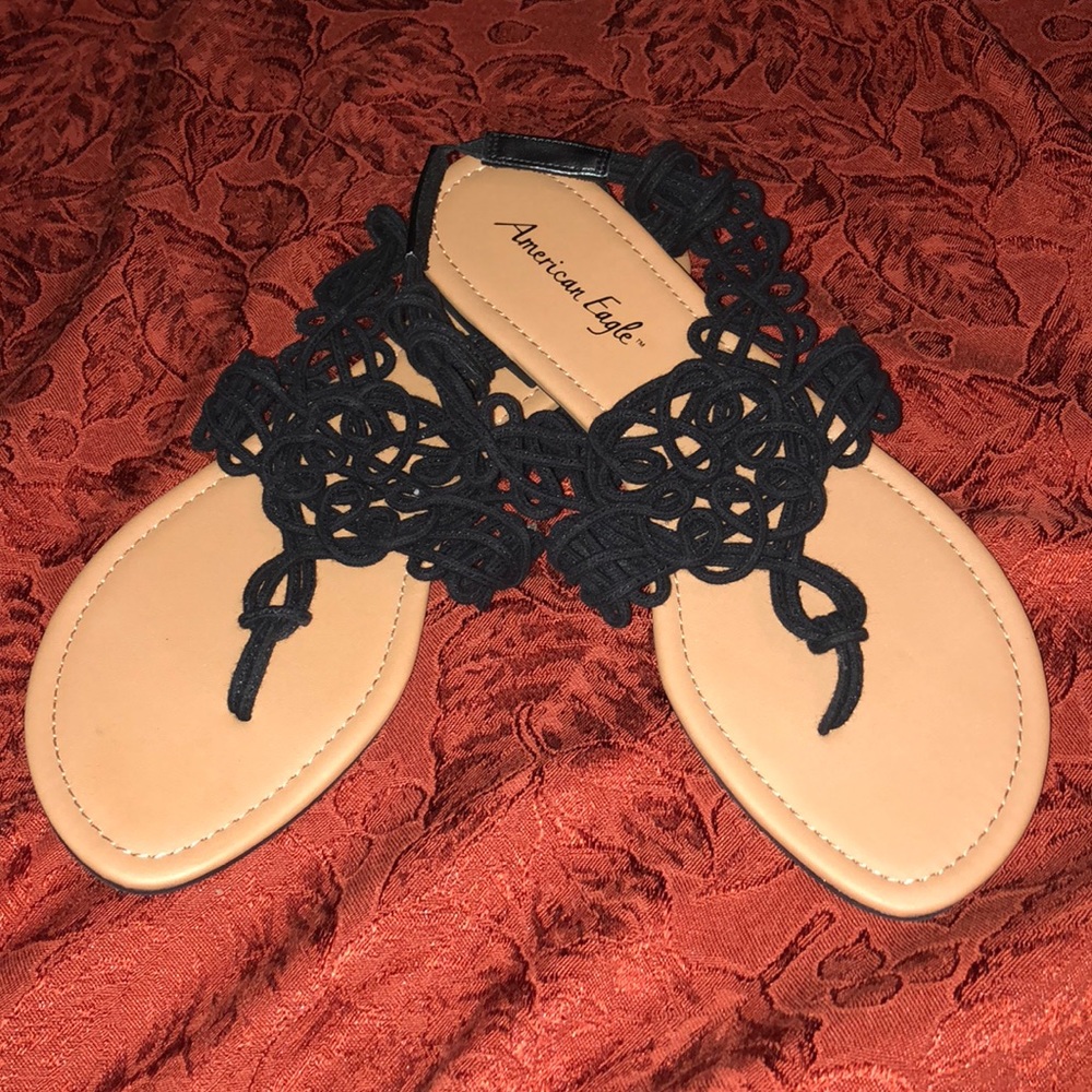 Black Crochet Sandals